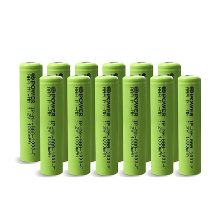Ip Power Ni-Mh AAA 1000mAh Rechargeable Flat Top - 12PK IP-NH-AAA-1000-FT-12